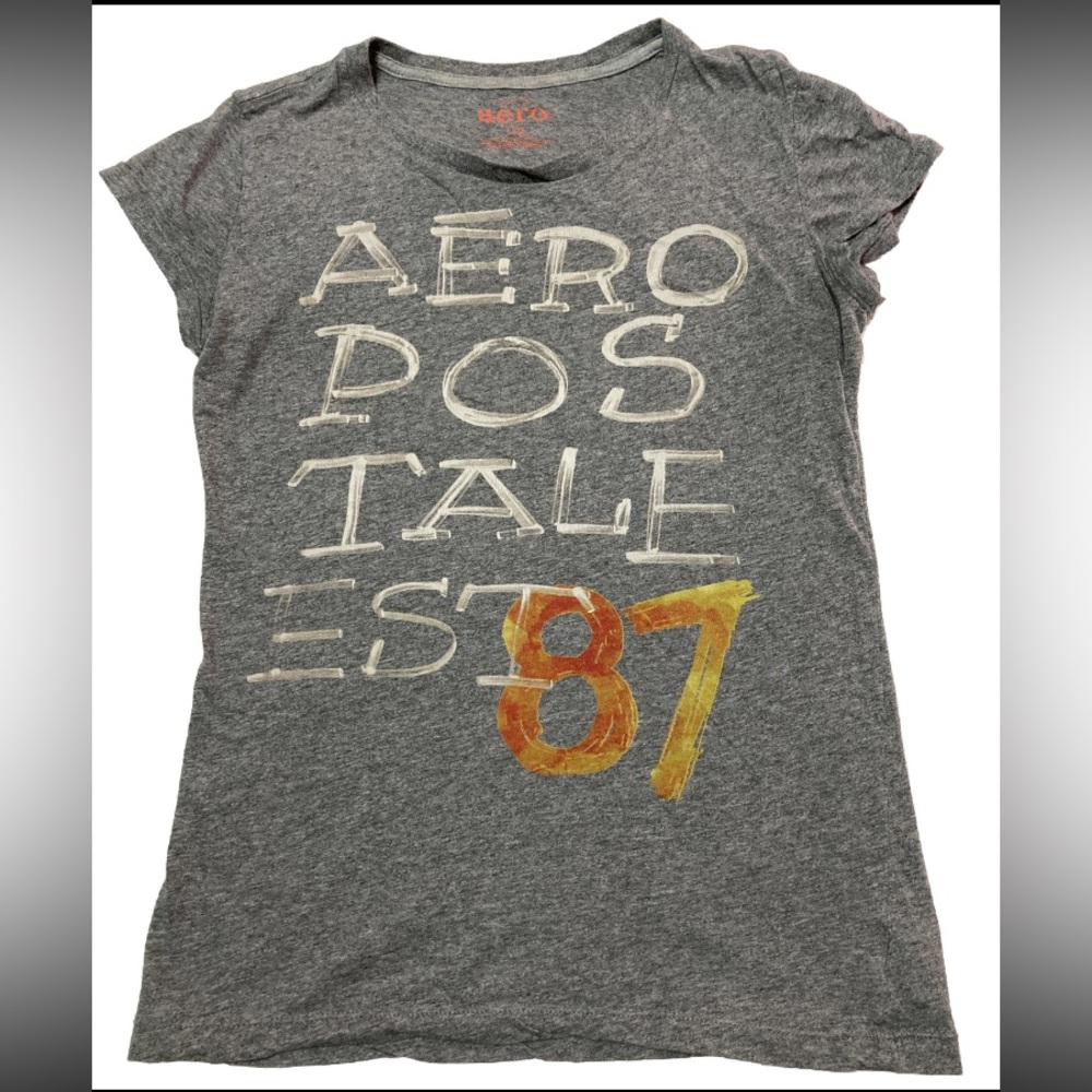 Aeropostale Women's L Tee Gray E9513